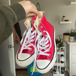 RED high top converse